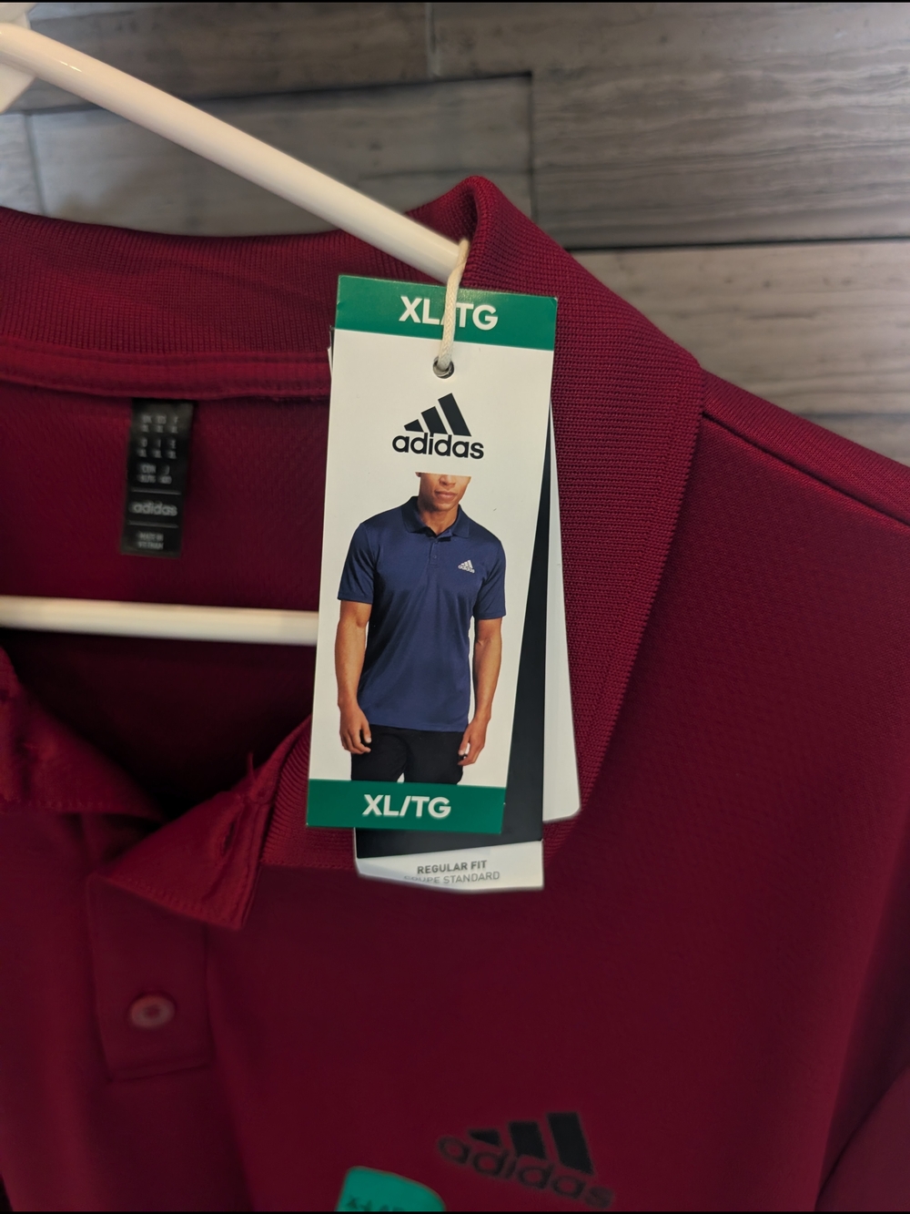 adidas Men's Burgundy Polo Shirt New Size XL - Picture 2 of 4